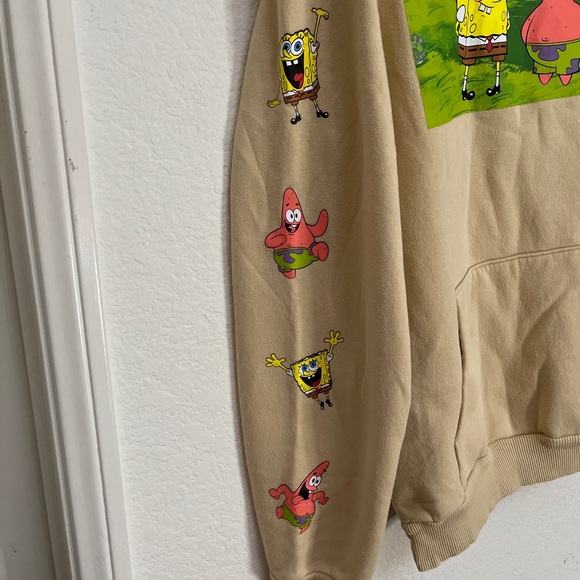 Nickelodeon Tan Hoodie Sweatshirt Spongebob Patrick Star Unisex Novelty Size S - Picture 5 of 10